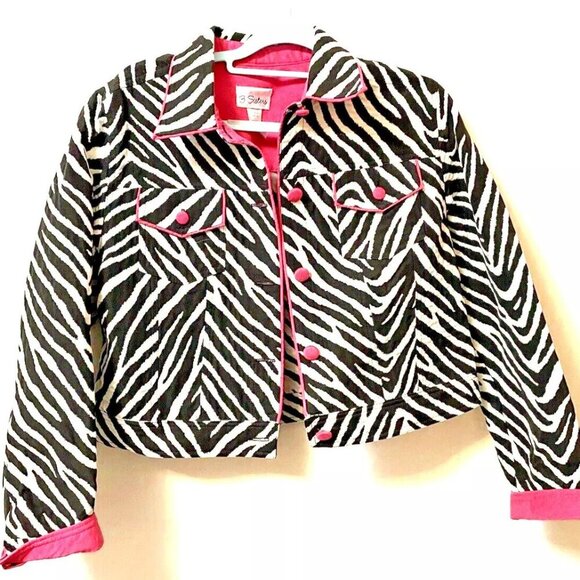 Three Sisters Pink & Zebra Print Pattern Pink Buttons Excellent Condition - Picture 1 of 7